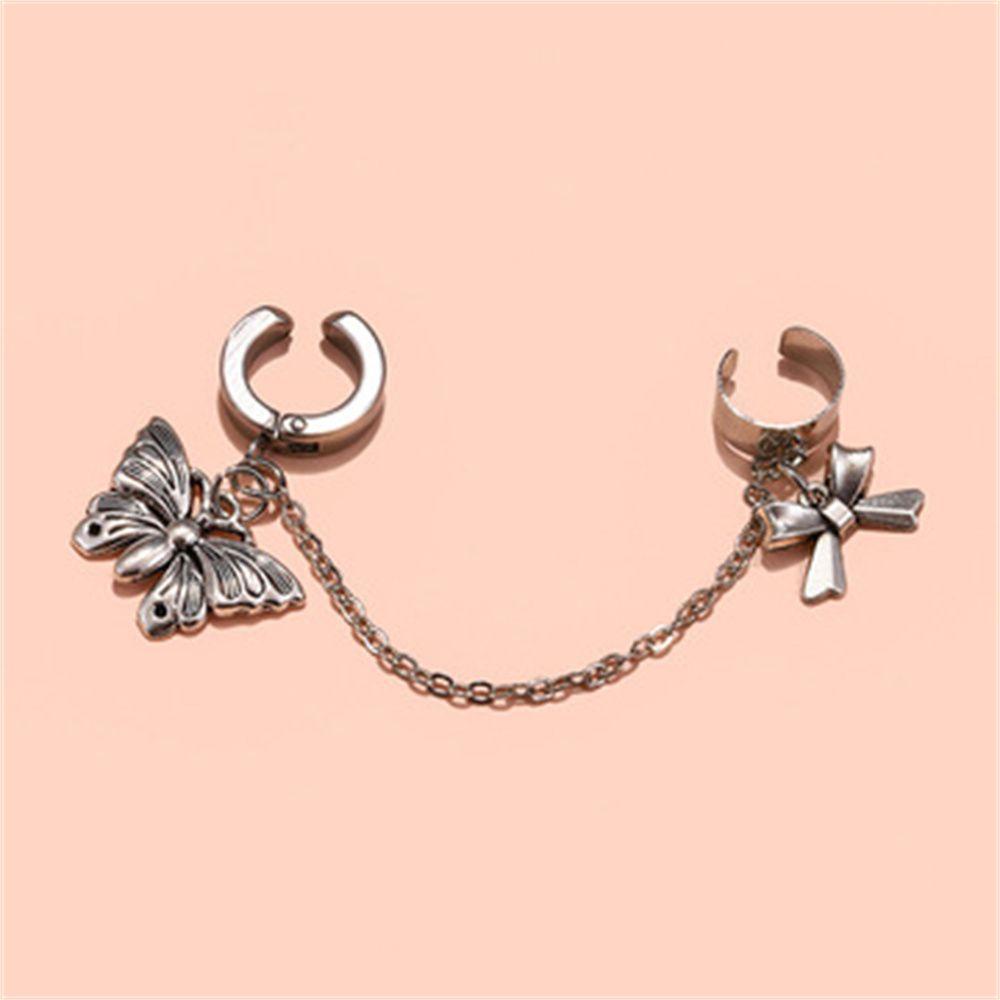 Lily Butterfly Earrings Shiny Butterfly Klip Pesona Perhiasan Hadiah