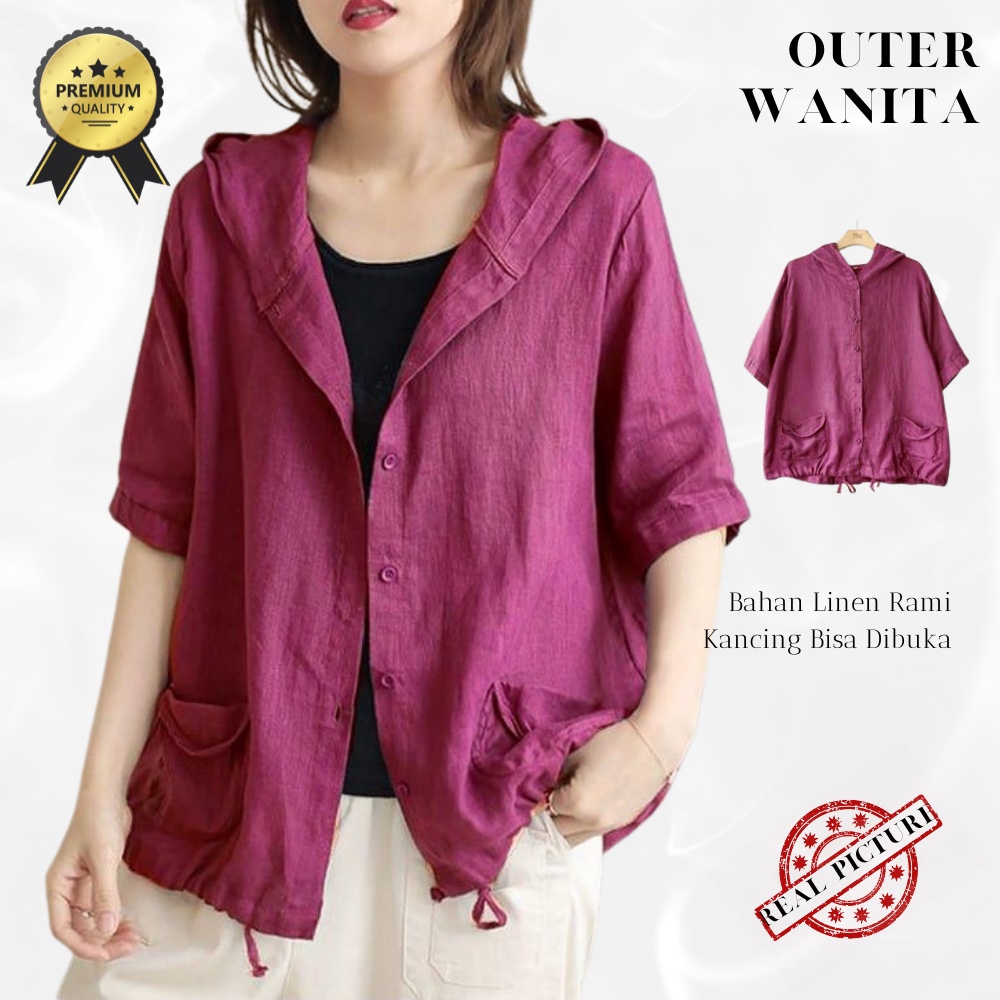 BajuWanitaKeren_byds Jaket Resleting Cardigan Rompi Outer Fashion Muslim Outwear Lengan Panjang Polo