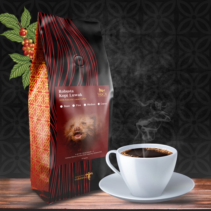 

kopi-biji- woca kopi luwak robusta 150 gram - biji -biji-kopi.