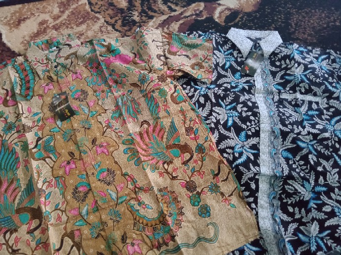 Nabila Batik Jumbo M / 10xl Kemeja Lengan Pendek Motif Merak Tosca Murah Batik Jumbo