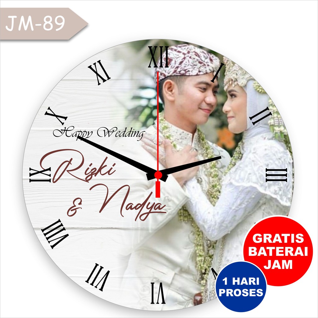 Jam dinding kayu kado nikah unik Wedding Couple Unik Foto Perkawinan