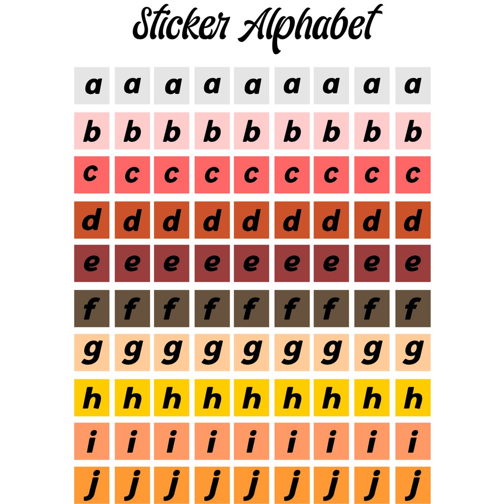 

Sticker Alphabet