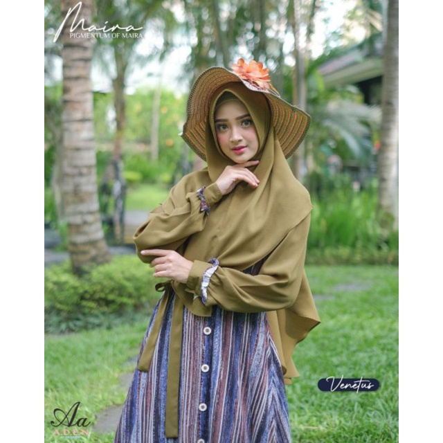 Maira Set Dress original ori Aden Hijab by Anggraeni Indonesia gamis set khimar bahan preium berkual