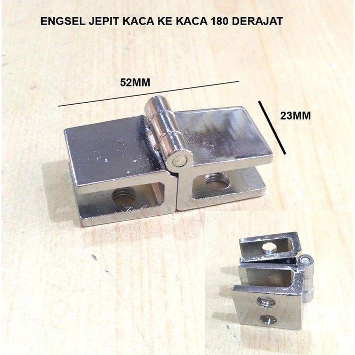Jual Engsel Jepit KACA ke KACA 180 Derajat Engsel Kaca Pintu Lemari
