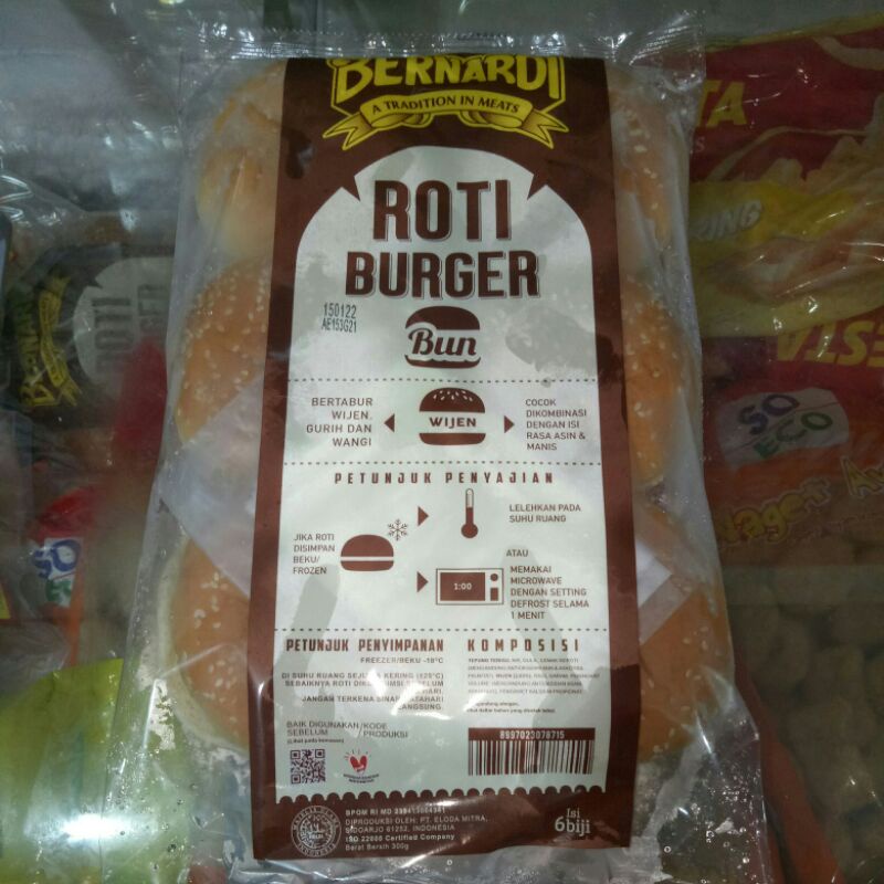 

Bernardi Roti Burger Wijen Isi 6 300gr