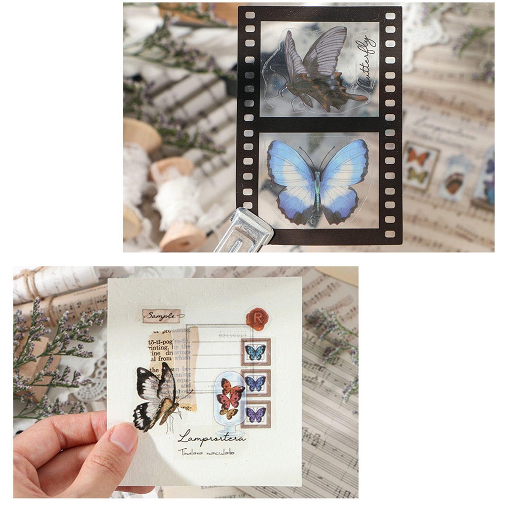 Chookyy PET Stiker Tahan Air Vintage Album Foto Planner Jurnal Self Adhesive Scrapbooking