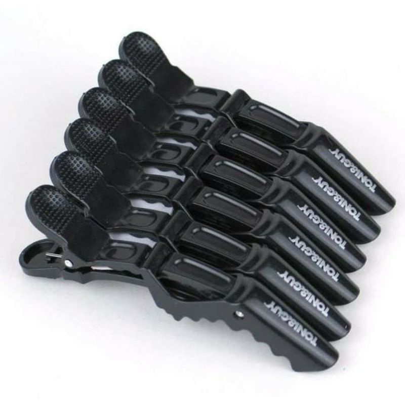 Jepit Jepitan Rambut Buaya Salon Barbershop Hair Alligator Clip Isi 6 Toni &amp; Guy Hitam