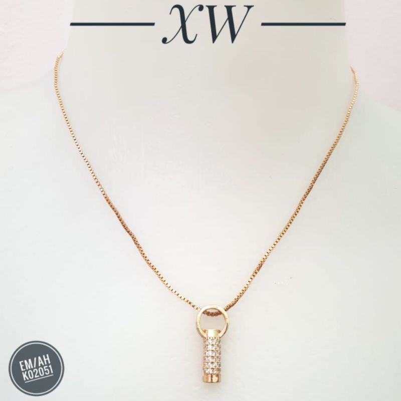 Kalung Fashion Zircon warna Gold K02051