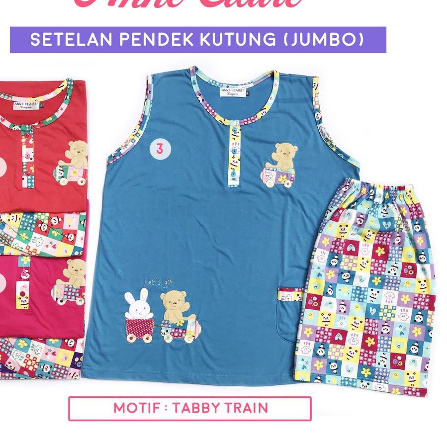 [[CUCI GUDANG]] Setelan HPY Kutung - Celana Pendek Jumbo / Big size XL / 2L (Kancing 3) Anne Claire