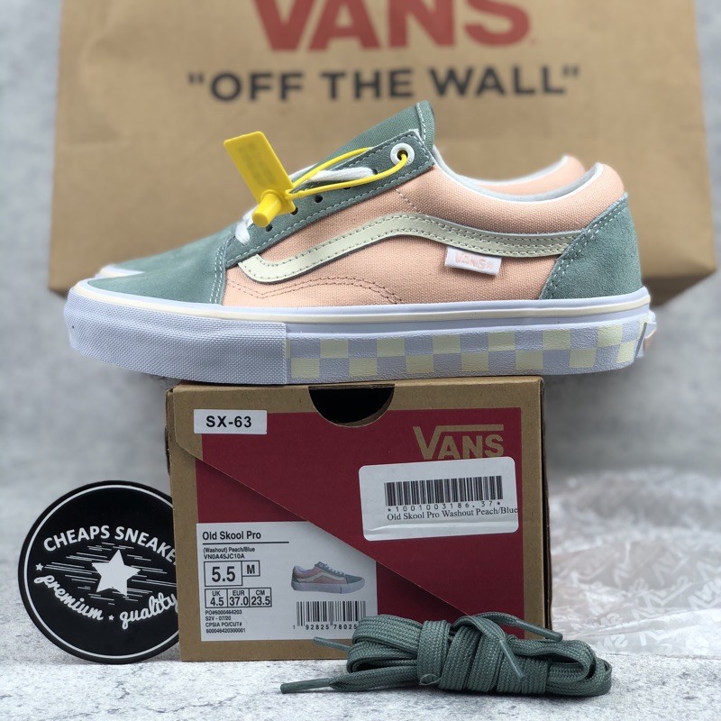 vans old skool pro washout peach