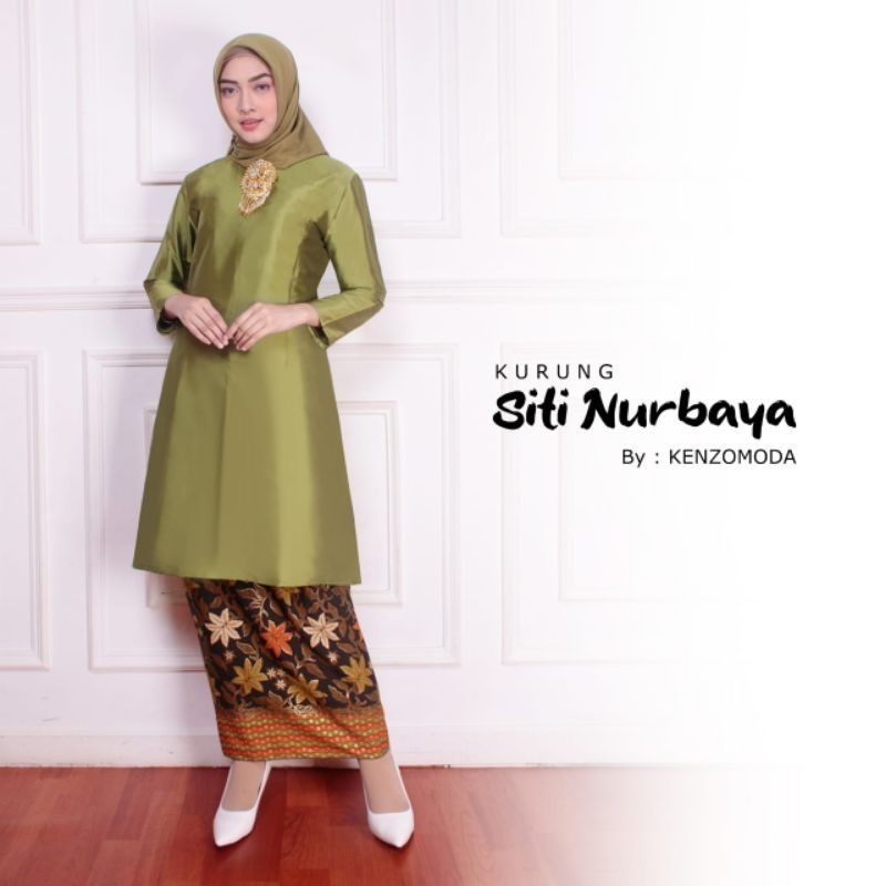 SETELAN KEBAYA KURUNG SITINURBAYA/KEBAYA KURUNG/KEBAYA MELAYU/KEBAYA KURUNG TAFETTA