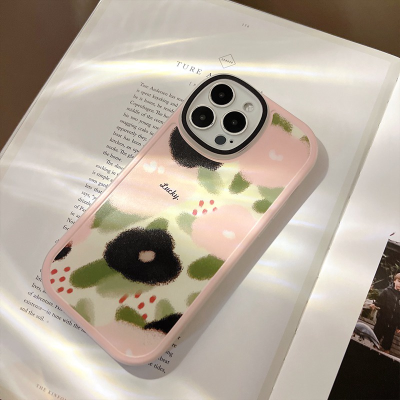 Soft Case Silikon Motif Lukisan Bunga Mata Besar Untuk IPhone 7 8 Plus X XR XS Max 11 Pro Max 12 13 Pro Max SE 2020