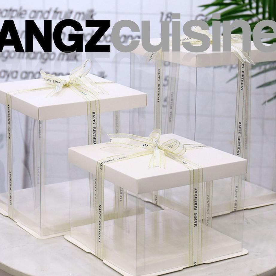 WADAH TEMPAT KOTAK KUE BOX MIKA HANTARAN LAMARAN NIKAH TRANSPARENT CAKE BOX TANPA PITA KUE SESERAHAN