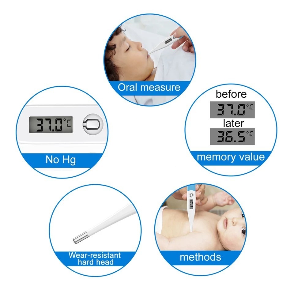 Thermometer Digital Alat Ukur Suhu Tubuh Termometer Dewasa Anak Bayi Badan Ketiak Mulut Rectum Air ACK40