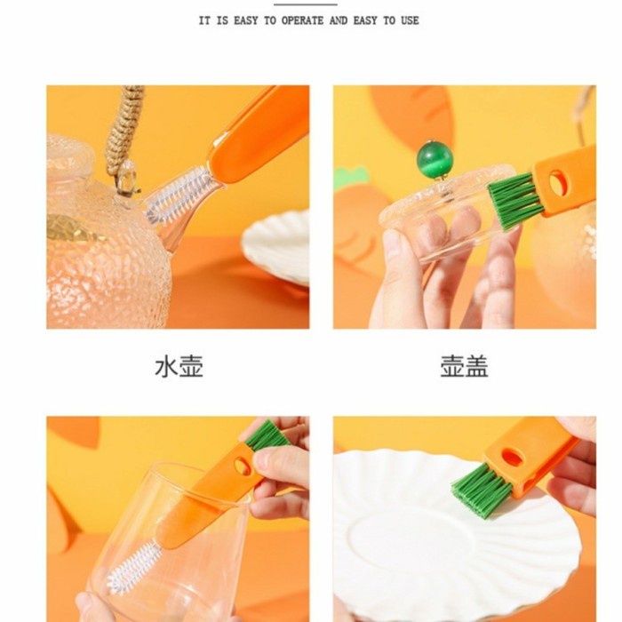 Sikat DOT Botol Bayi Sikat Cuci Tutup Botol 3in1 Pembersih Celah Botol-2