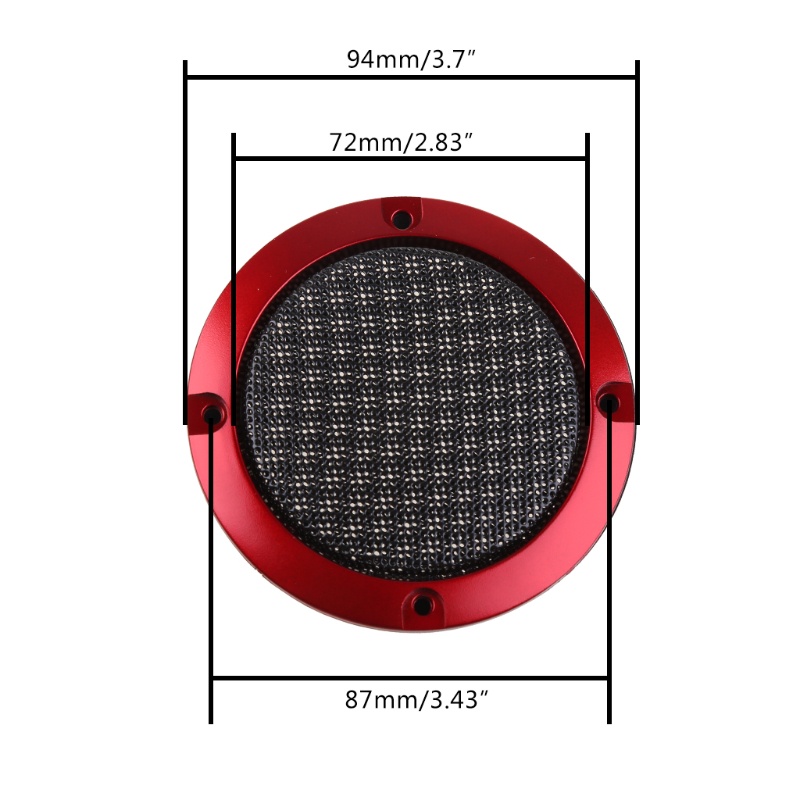 btsg 2Pcs/Lot Red DIY Red 3&quot; Speaker Decorative Circle w/ Protective Grille Mesh Sticker Trim Cover