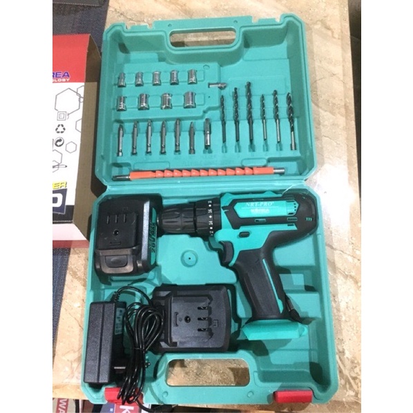 MESIN BOR BESI BETON KAYU BATERAI NRT- PRO CORDLESS DRILL 20V