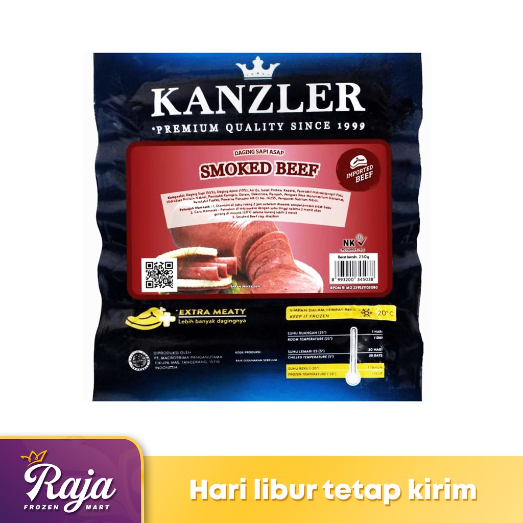 

Kanzler Smoked Beef 250gr / Frozen Food / Smoked Beef / Sosis / Kentang Goreng / Makanan Beku