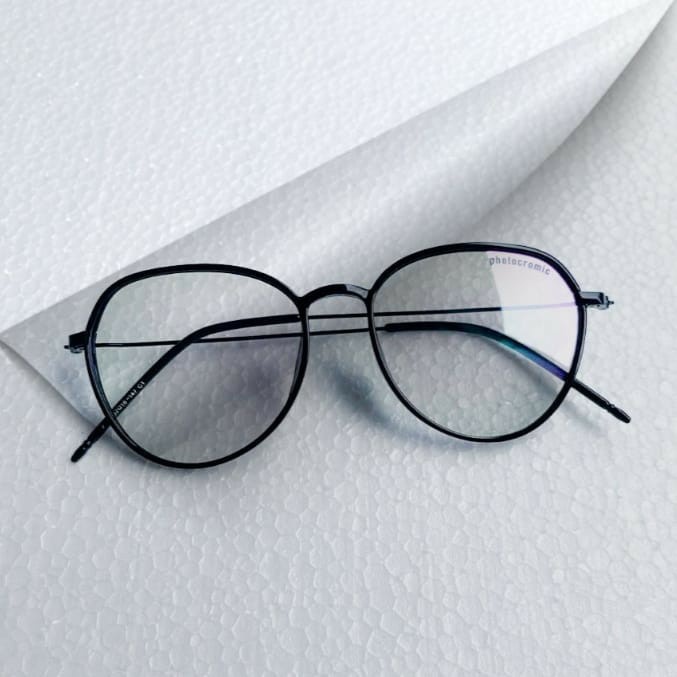 KACAMATA PHOTOCROMIC FREM TITANIUM 2190 BLUERAY ANTIRADIASI OPTIK ASLI WANITA PRIA