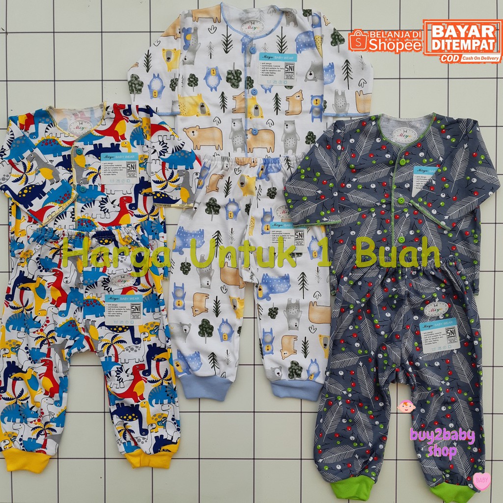 Setelan piyama celana panjang bayi MIYO (All New Feb 2021 World Dino Series) 3-6 Bulan 1 PCS