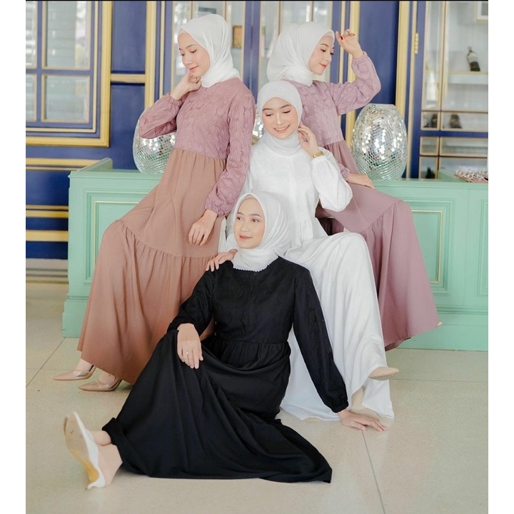 (MGA) GAMIS ROZATA OVERSIZE BROKAT DAILY BUSUI DRESS WOLFIS PREMIUM