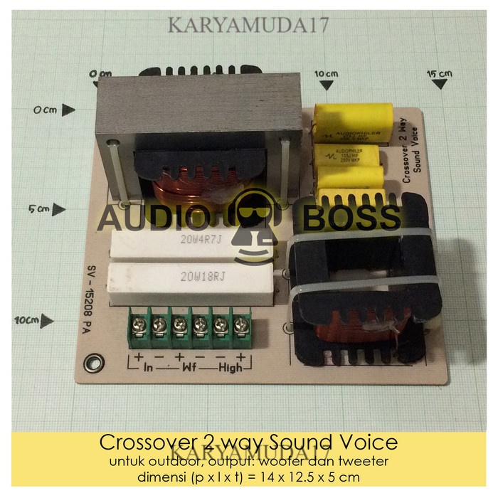 Crossover Pasif 2 Way Sound Voice 650 - 1000 Watt Woofer dan Tweeter