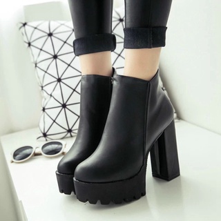 high heel platform ankle boots