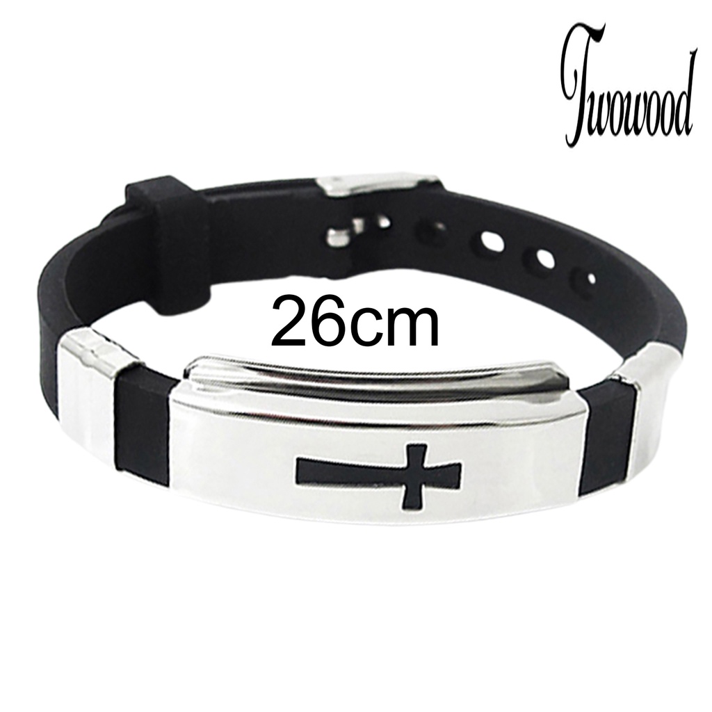 Gelang Bahan Stainless Steel Motif Salib Untuk Unisex