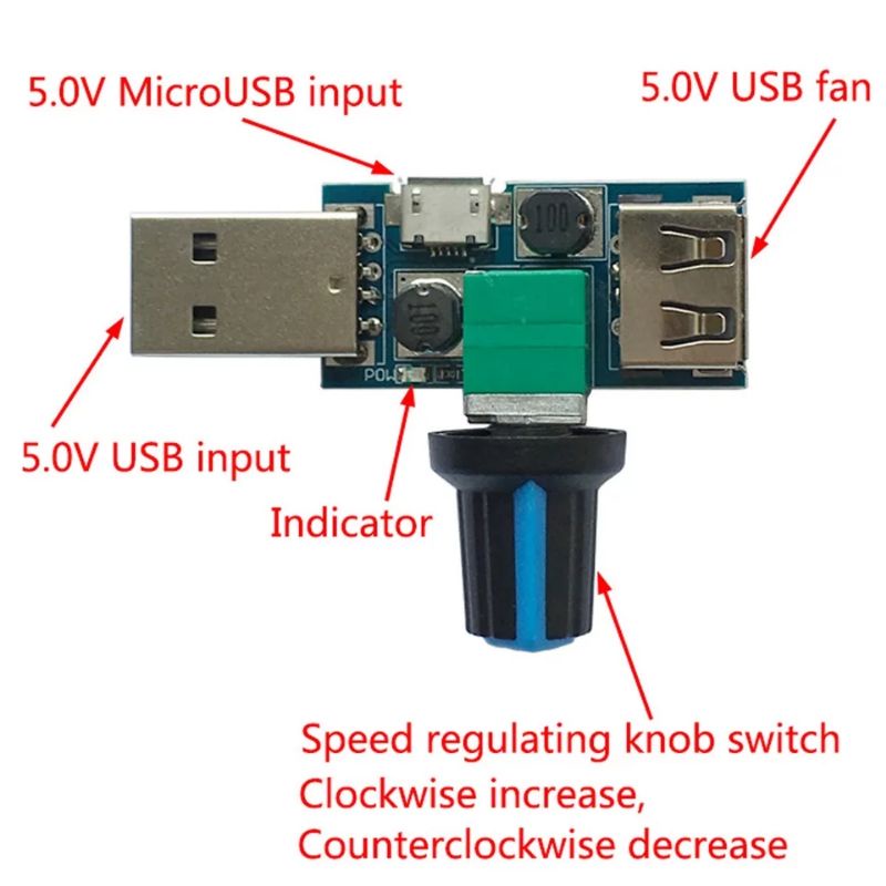 Modul regulator tegangan usb step up/down speed fan usb/led usb