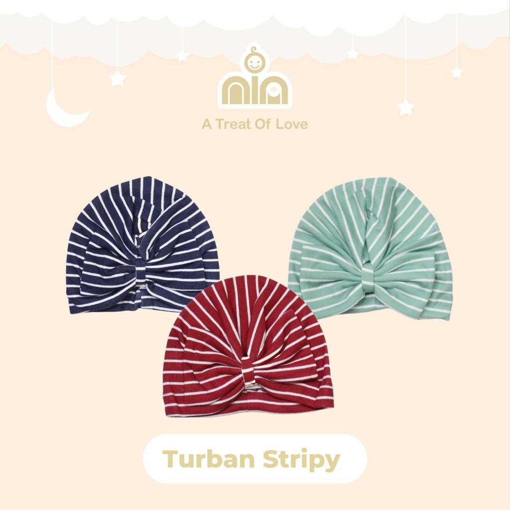 NEW !!! TURBAN BAYI NIA MOTIF SALUR - TURBAN BAYI MURAH NIA