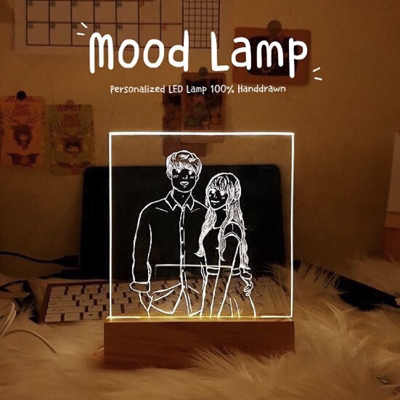 Mood Lamp - Custom Photo LED Acrylic | Personalized Lamp Acrylic Lampu Tidur Lampu Hias Lampu Acryli