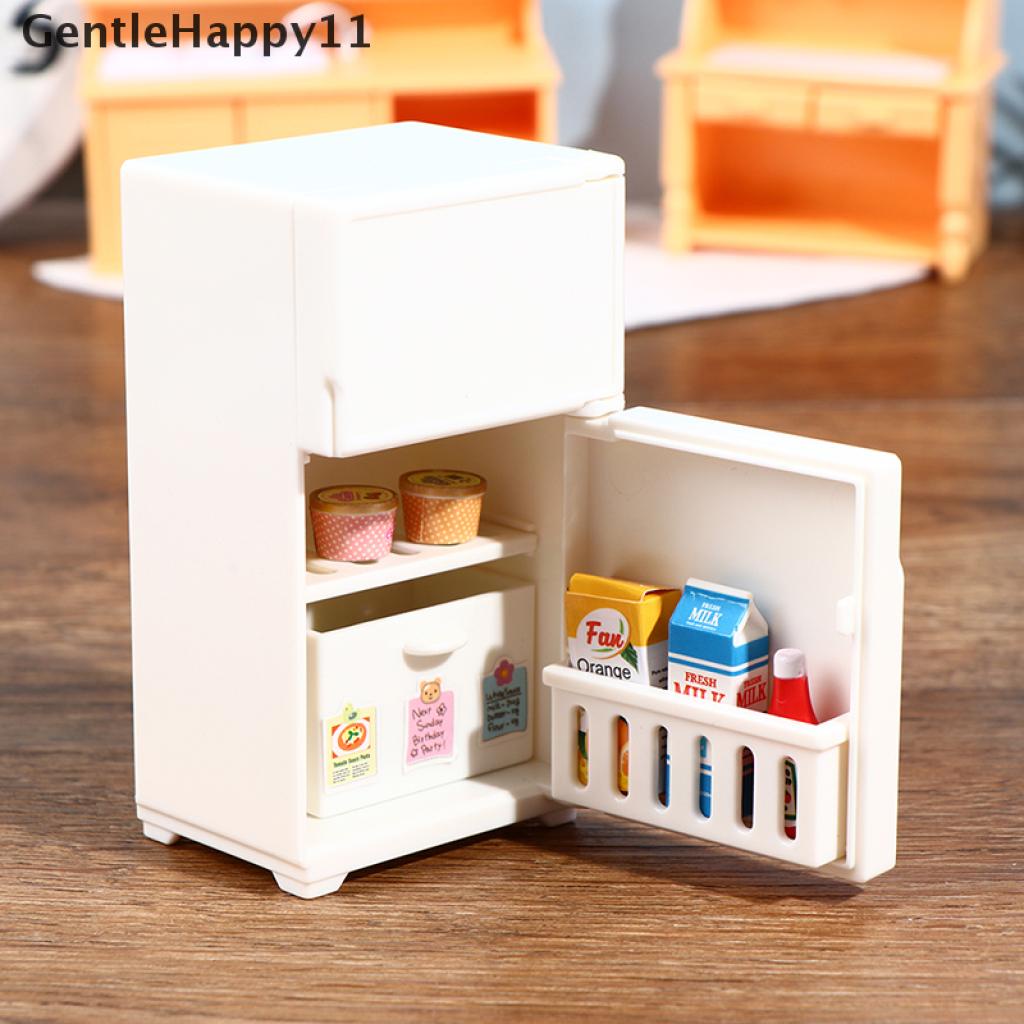 Gentlehappy 16Pcs / Set Mainan Miniatur Freezer Kulkas Skala 1: 12 Warna Putih Untuk Dekorasi Rumah Boneka