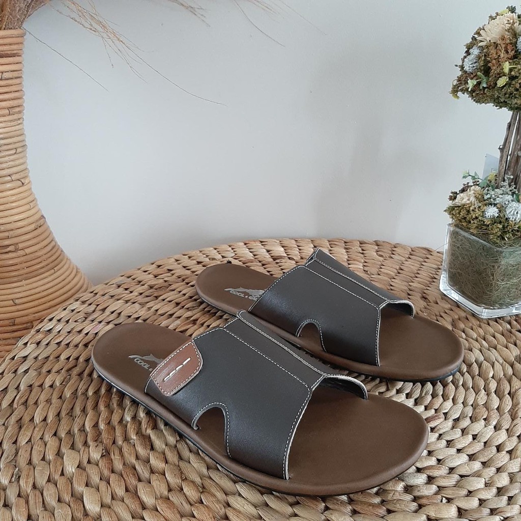 SANDAL KULIT PRIA BLACK BROWN TAN KULIT SAPI ASLI ORIGINAL HANDMADE KASUAL SANTAI