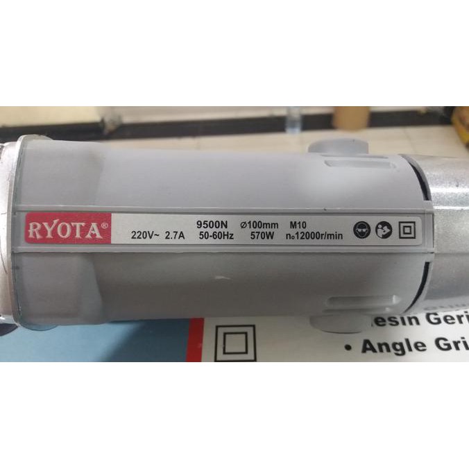 New Mesin Gerinda Tangan Ryota 9500N 4" Angle Grinder Ryota Pasti Ready