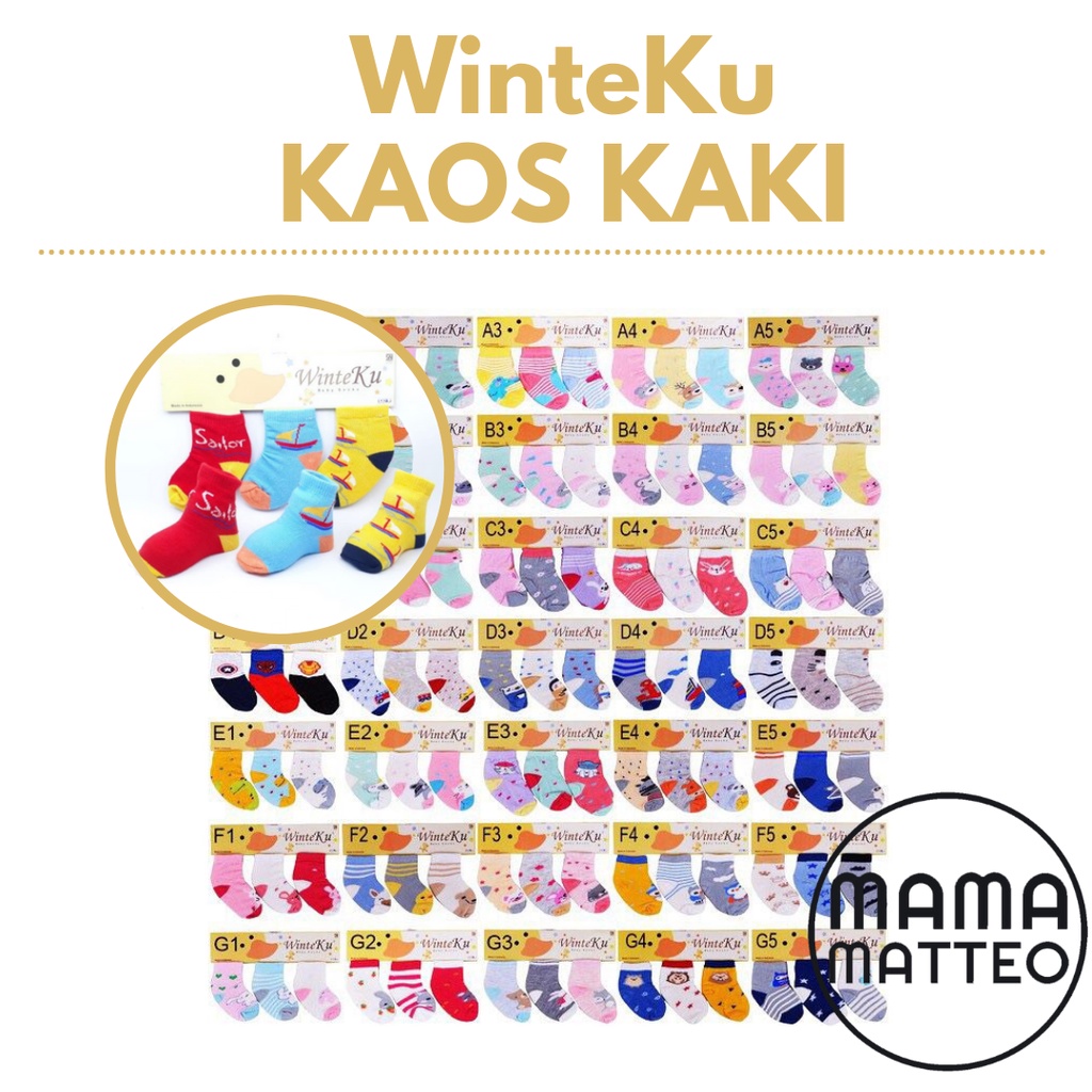 WINTEKU Kaos Kaki Bayi Lucu / WinteKu Socks Baby Girl and Boy / kaos kaki Anak untuk usia 0-6 bulan