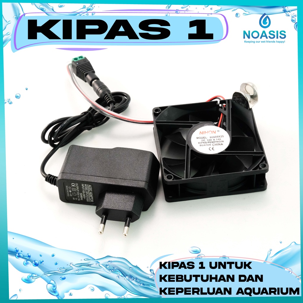 KIPAS PENDINGIN AQUARIUM AQUASCAPE SINGLE FAN SATU KIPAS 1 SET LENGKAP