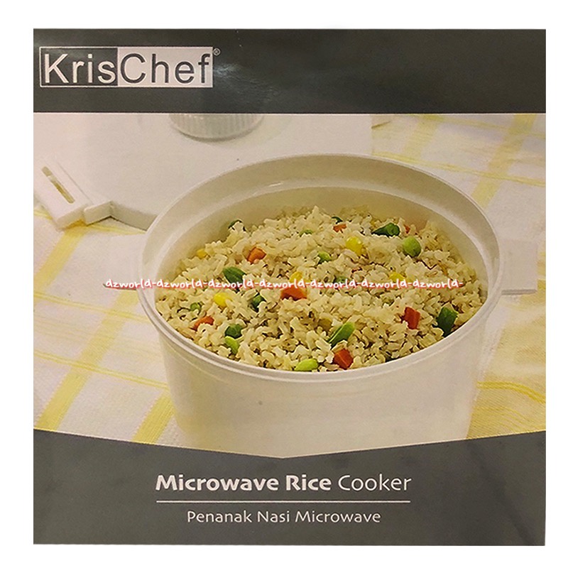 Krischef Microwave 250ml Rice Cooker Alat Penanak Membuat Nasi Pakai Microwafe Mikro Wave