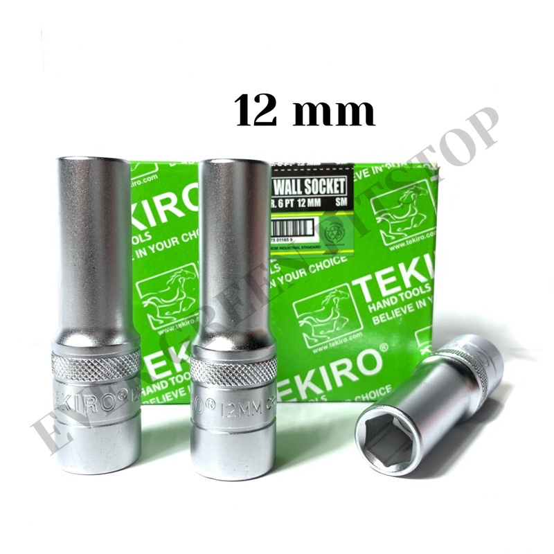 MATA KUNCI SOK 12 mm PANJANG TEKIRO SHOCK 12 mm LONG Deep Wall 12 mm Tekiro 6PT 1/2”