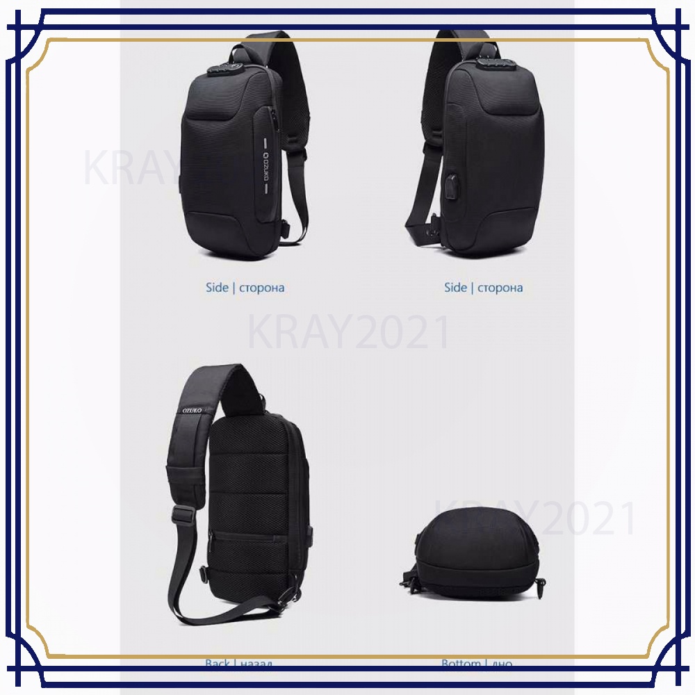 Tas Selempang Bag Coded Lock with USB Charger Port BG551