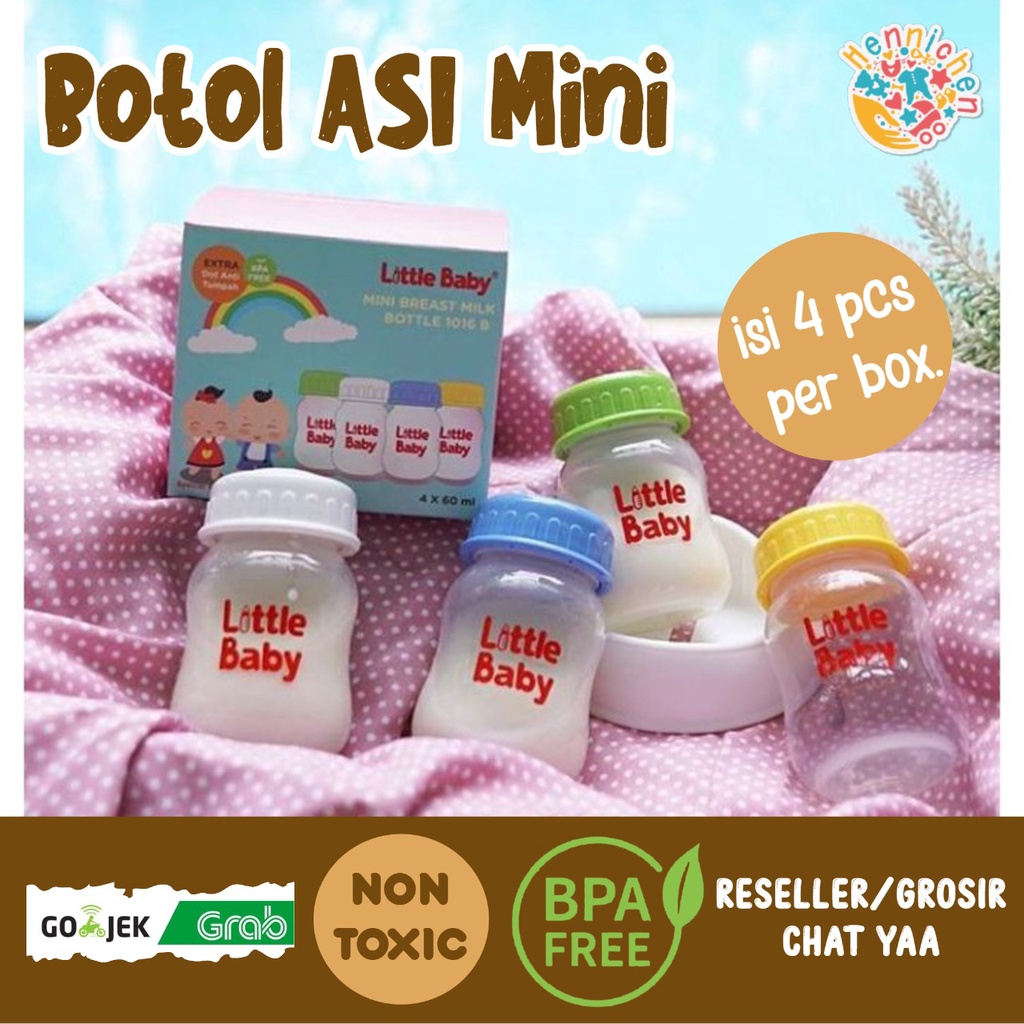 4 PCS Botol Penyimpan Asi dengan Sealing  Little Baby BPA FREE (4 PCS )