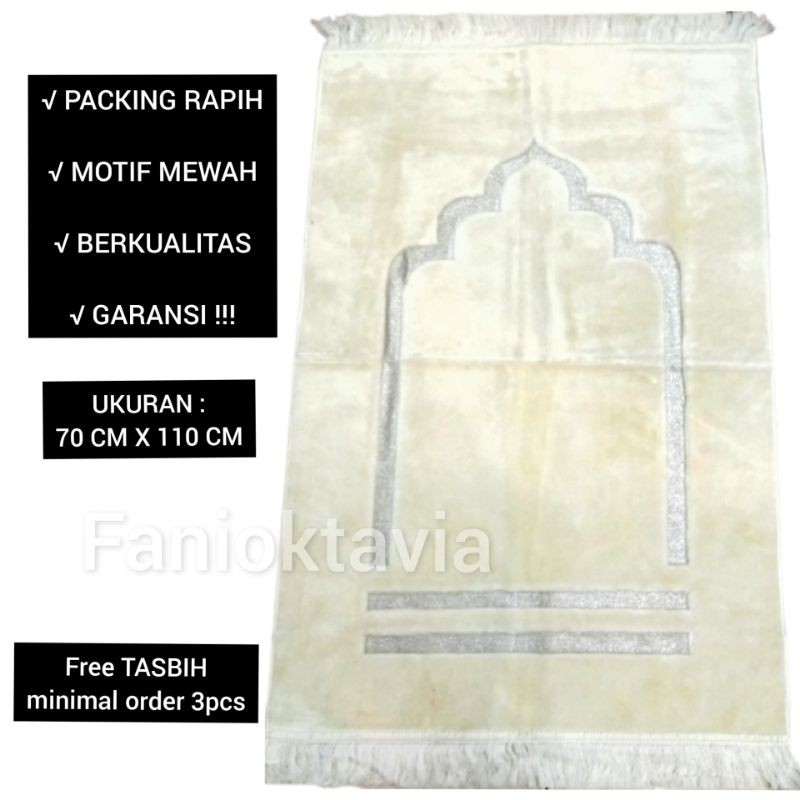 SAJADAH YAKAR ULTRA LUREX PUTIH POLOS JUMBO TEBAL BULU HALUS PERALATAN SHOLAT MUSLIM TRAVELING MURAH