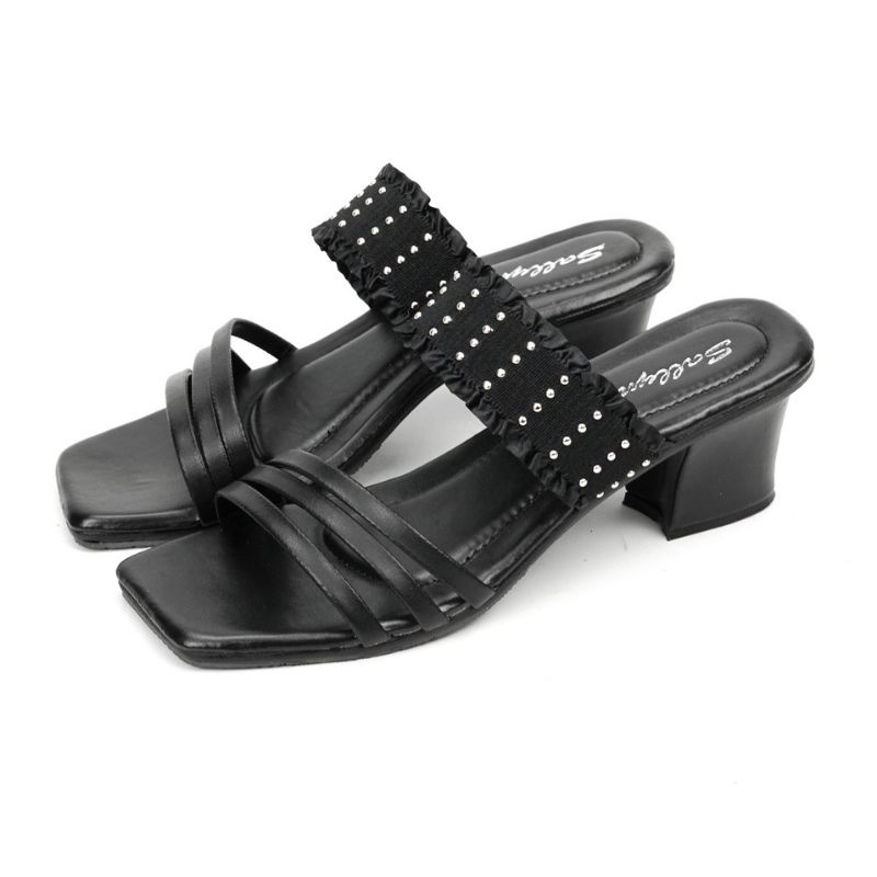 Sandal Hak Wanita Model Tali Elastis (CLD 01)