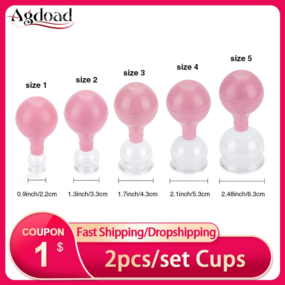 PREORDER 2 Buah Cangkir Bekam Vakum Kaleng Pijat Anti Selulit Silikon Kaca Set Terapi Bekam