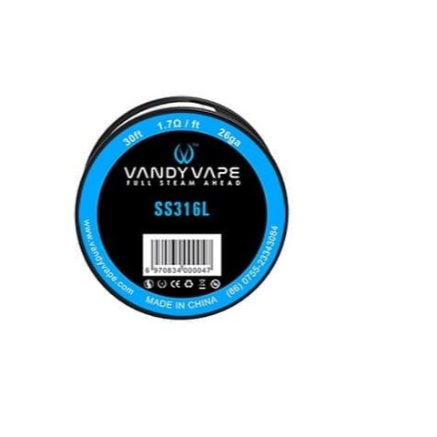 Vandy Vape Wire Stainless Steel SS 316L 26 GA 30 Feet [9.15 Meter]