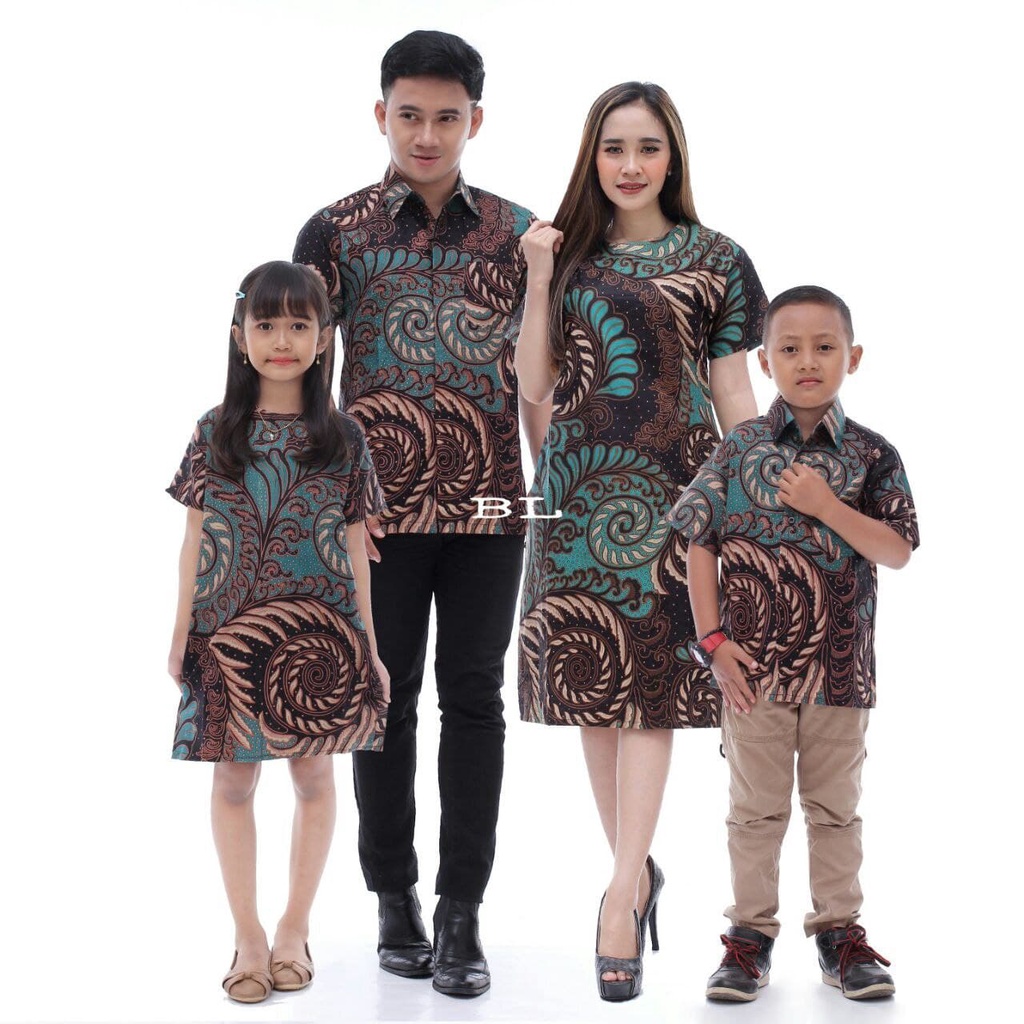 Batik couple modern - Atasan batik - Batik couple wanita - Seragam Batik puser hijau - dress batik