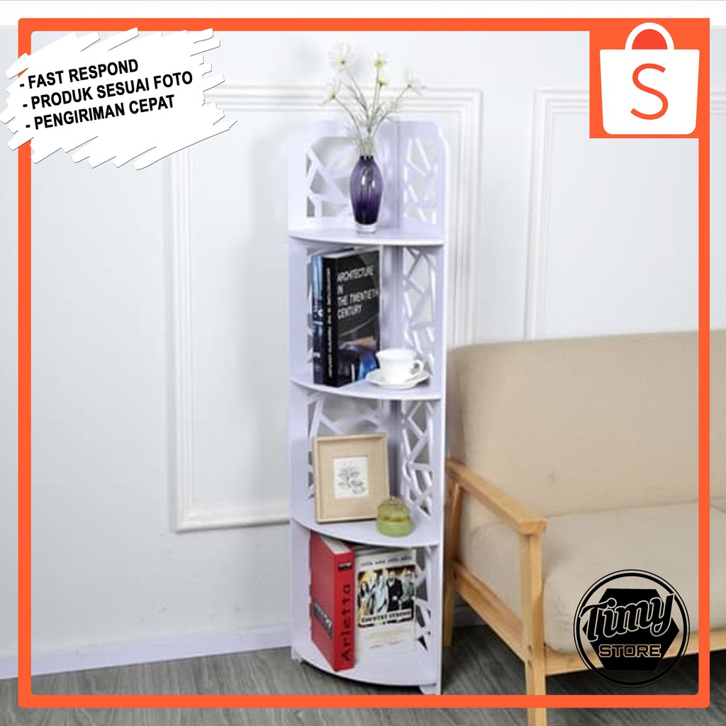 Rak Sudut Berdiri / Stand Corner Rack 4 Layer / Rak Kamar Mandi 4 Susun