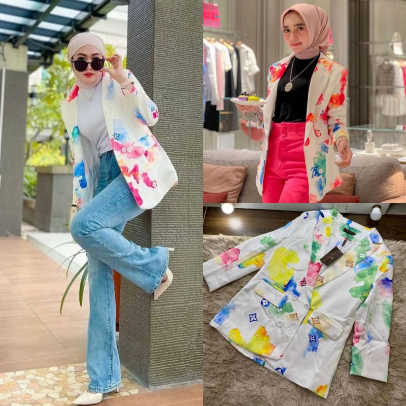 REAL PICT BLAZER ANASIA PREMIUM BRANDED ELVI SELEBGRAM/ BLAZER GUCCII  IMPORT  ORI IMPORT