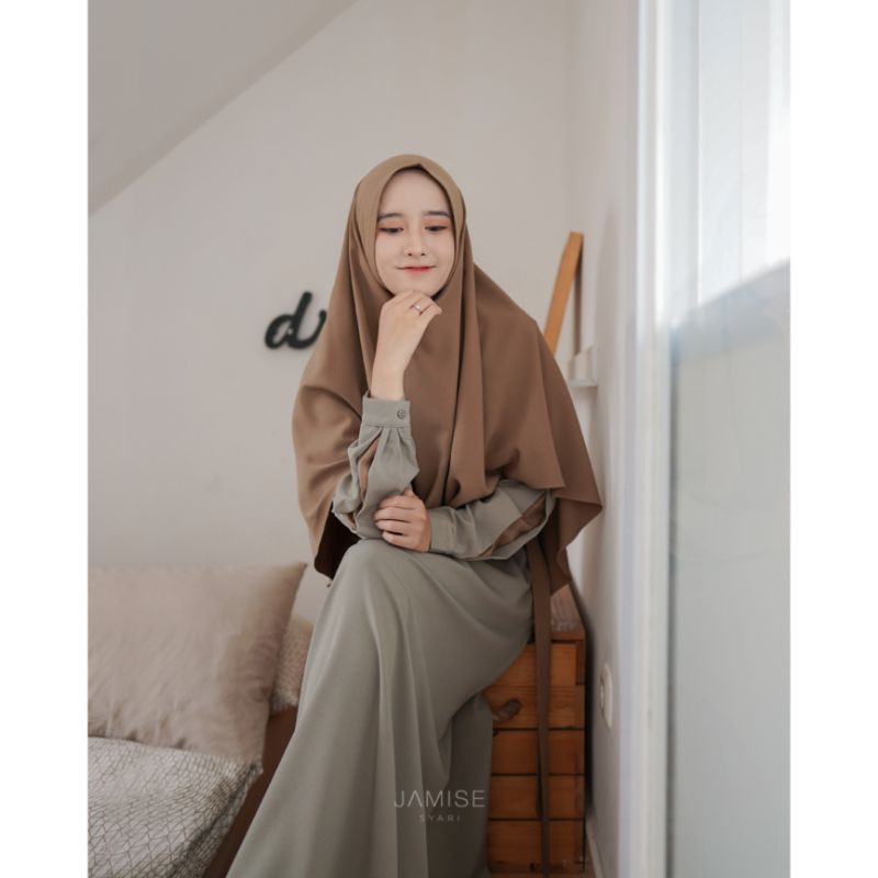 Set Gamis+Khimar Syari | Maretta Series - Laurel | Jamise Syari