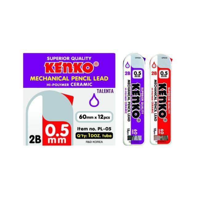 Isi Pensil/Refill Pensil Mekanik PL-05 Kenko 2B 0.5mm 1tube