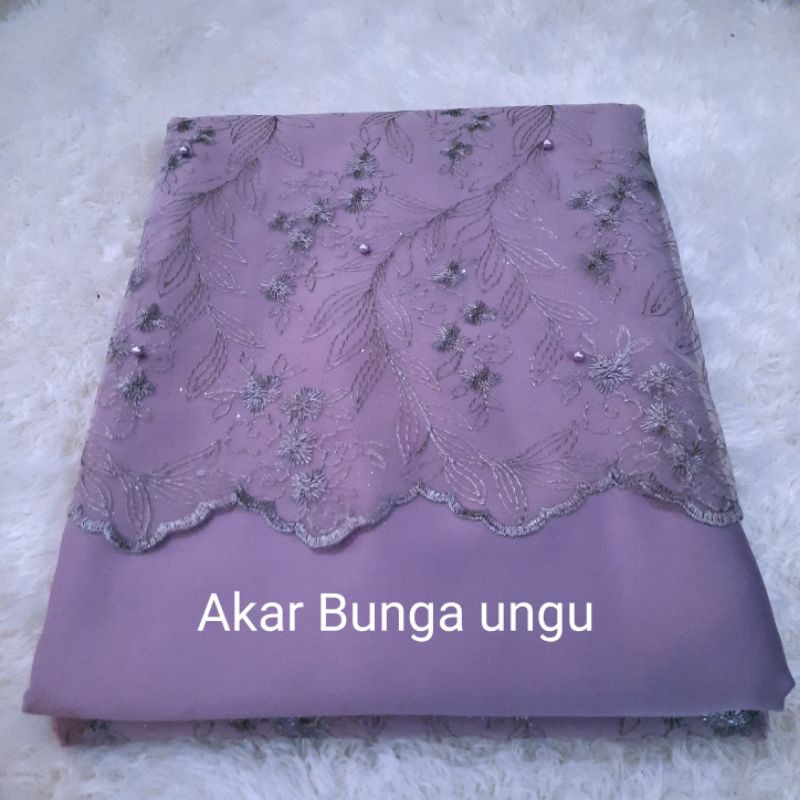 BAHAN GAMIS KEBAYA TILE AKAR MUTIARA UNGU